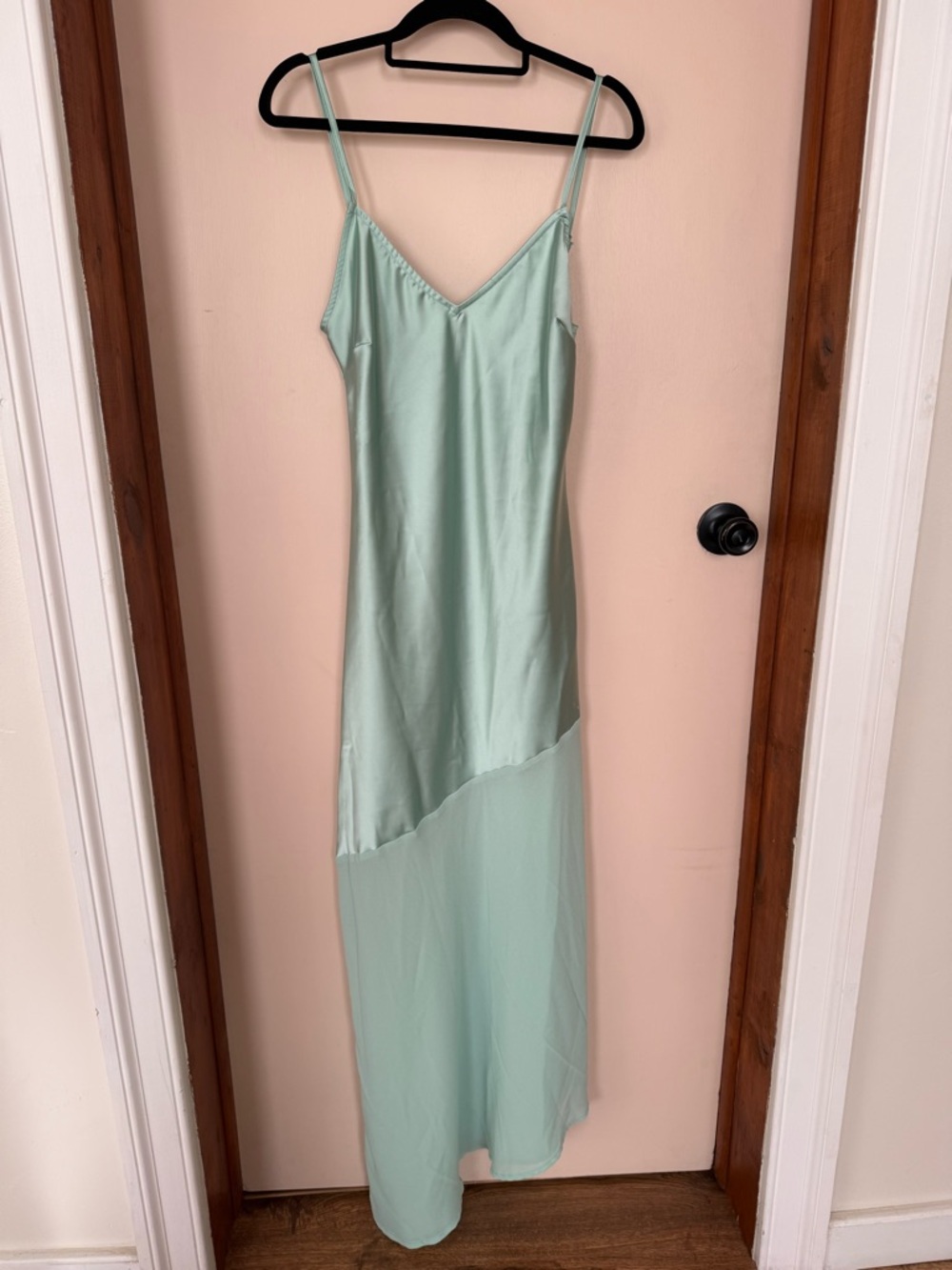 Mint Green Asymmetrical Slip Dress - Vintage Forever 21 y2k